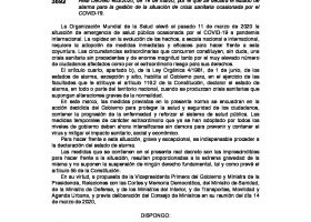 BOE – Medidas derivadas del Estado de Alarma
