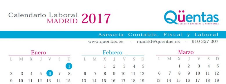 Calendario laboral Madrid 2017