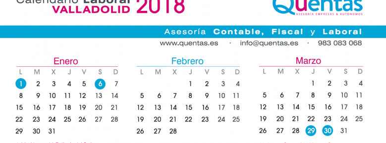 Calendario Laboral de Valladolid 2018